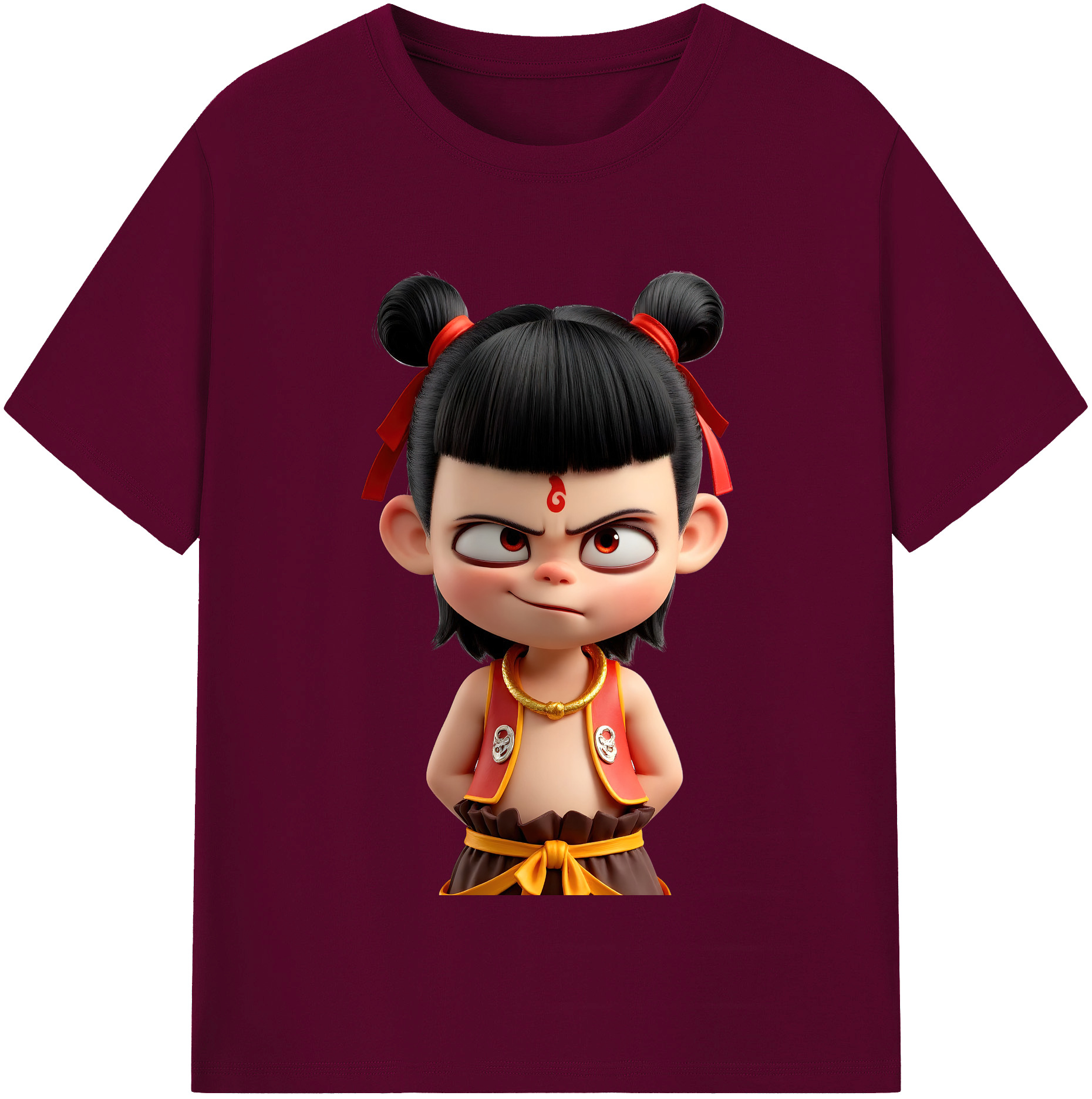 （画像用） Ne Zha 2 ナタ 魔童の大暴れ レディースカジュアルプリントTシャツ（綿100％）
